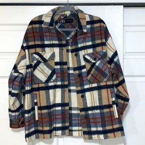 Shacket Shirt Jacket Plaid Over sized